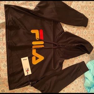 Fila mesh crop hoodie